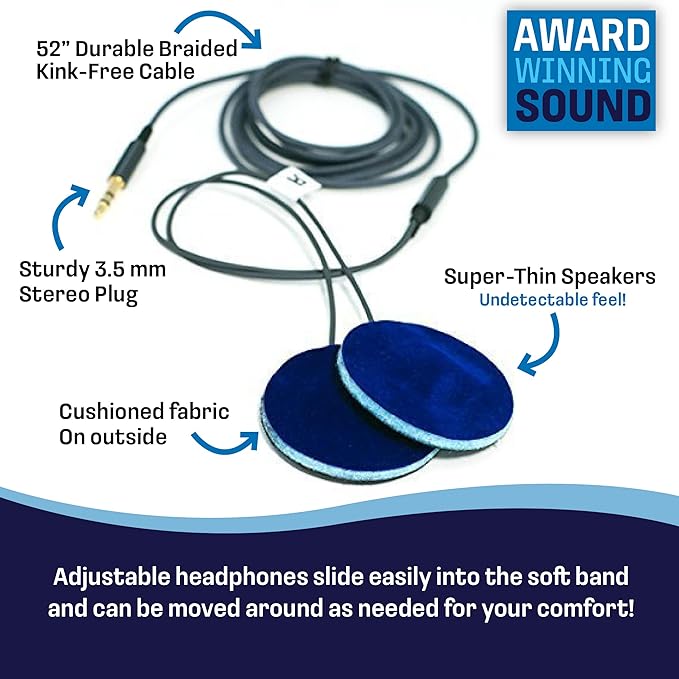 CozyPhones Sleep Headphones - Over Ear Headphones from Ultra Thin Cool Mesh Wired for Side Sleepers, Meditation, Running, Laptop, and Phone - Gray Lycra