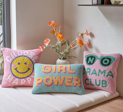No Drama Club Wool Hook Inspirational Pillow by The Pillow Shoppe