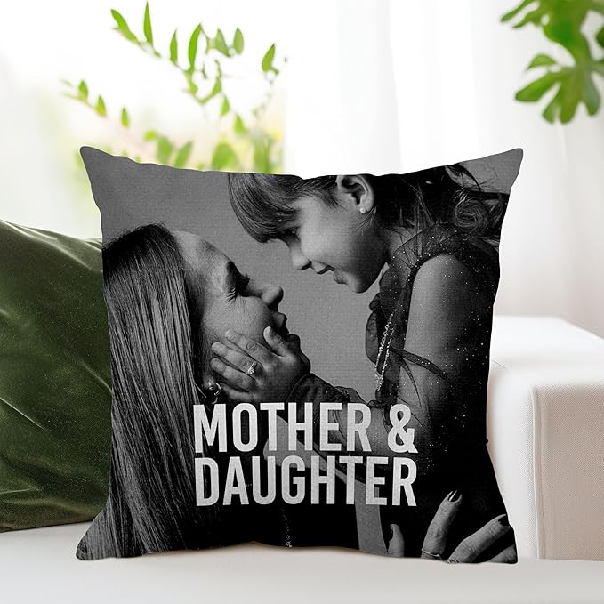 FrameStory Custom Personalized Pillow with Photos and Text, Fully Customizable with Your Pictures and Message, Home Decor Pillow with Case, Cover; 18" x 18", 1-Sided Printing, Printed in The USA