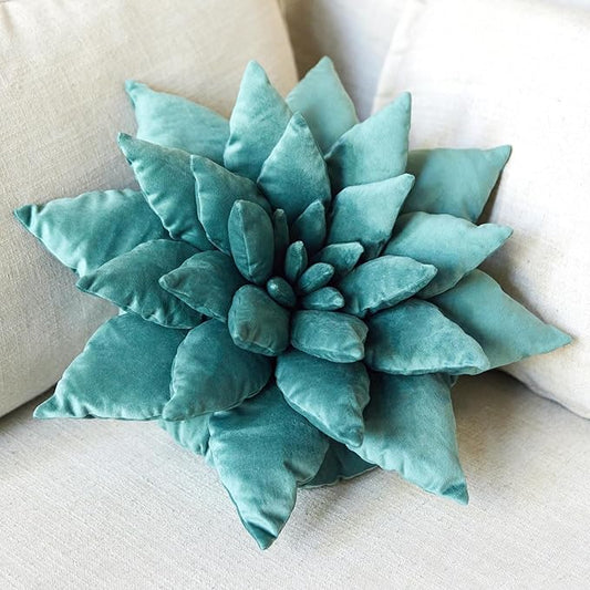 3D Mist Green Plant-Inspired Pillow | Large 17 Inch Plant Pillow | Cute Decorative Throw Pillow | Soft Plush Decorative Cushion | Plush Cushions for Bedroom and Home Decoration