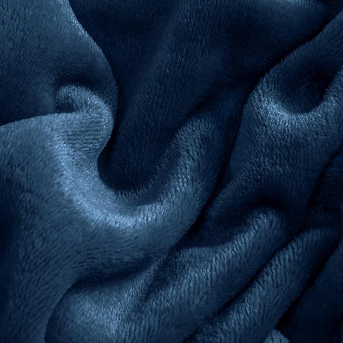 BEDELITE Flannel Sheets Twin Size Navy - Super Soft Fleece Sheets Set Fluffy Extra Plush, 3 Piece(Include Fitted Sheet, Flat Sheet, 1 Pillowcase)
