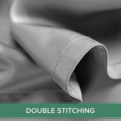 Pure Bamboo Queen Sheets, Genuine 100% Organic Viscose Derived from Bamboo Bed Sheet Set, Luxuriously Soft & Cooling, Double Stitching, 2 Year Quality Promise (Queen, Stone Grey)