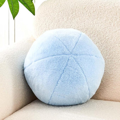 Uvvyui Light Blue Ball Pillow, 8" Cute Mini Round Throw Pillow Faux Rabbit Fur Room Decorative Throw Pillow, Ball Shaped Pillow Plush Cushion for Couch, Sofa, Bedroom