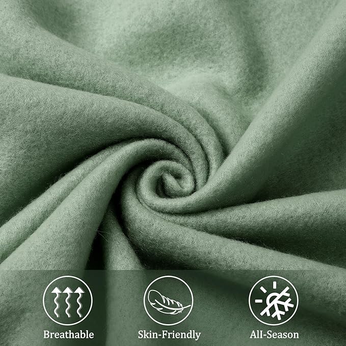 Kinlop Fleece Blanket Bulk 60 x 50 Inch Soft Lightweight Fleece Cozy Blanket Warm Throw Plush Pet Throw for Bed Couch Sofa Home Office Wedding Gifts Travel Camping(Gray Green)