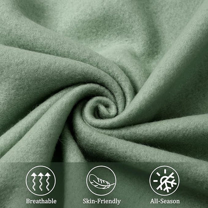 Kinlop Fleece Blanket Bulk 60 x 50 Inch Soft Lightweight Fleece Cozy Blanket Warm Throw Plush Pet Throw for Bed Couch Sofa Home Office Wedding Gifts Travel Camping(Gray Green)