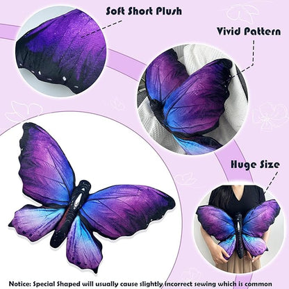 Butterfly Decorations Pillow Decorative Throw-Pillow Stuffed Animal Plush Gifts for Women Decor for Room Home Garden 24.4" x 16.5"