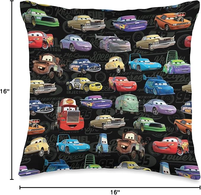 Disney Pixar Cars Characters All-Over Print Throw Pillow