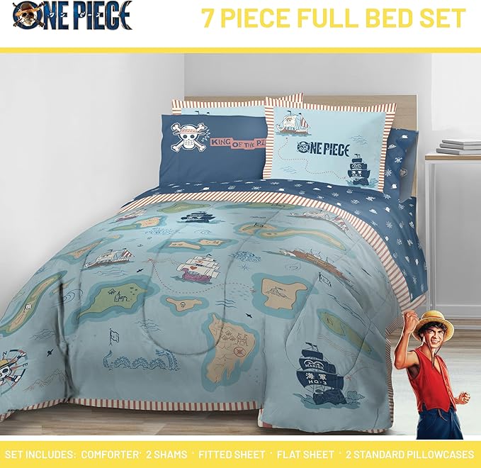 Jay Franco Kids Comforter Set Includes Sheets and Pillow Covers - Soft and Cozy Bed Set for Stylish Room Decor, Official Licensed Bedding, Multi - One Piece, 7 Piece Full