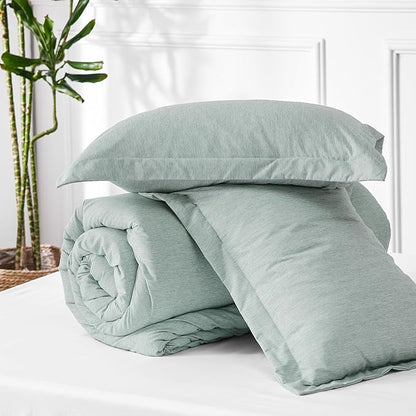 Bedsure Full Comforter Set - Mint Green Soft Bedding for All Seasons, Cationic Dyed Bed Set, 3 Pieces, 1 Full Size Comforter (82"x86") and 2 Pillow Shams (20"x26"+2")