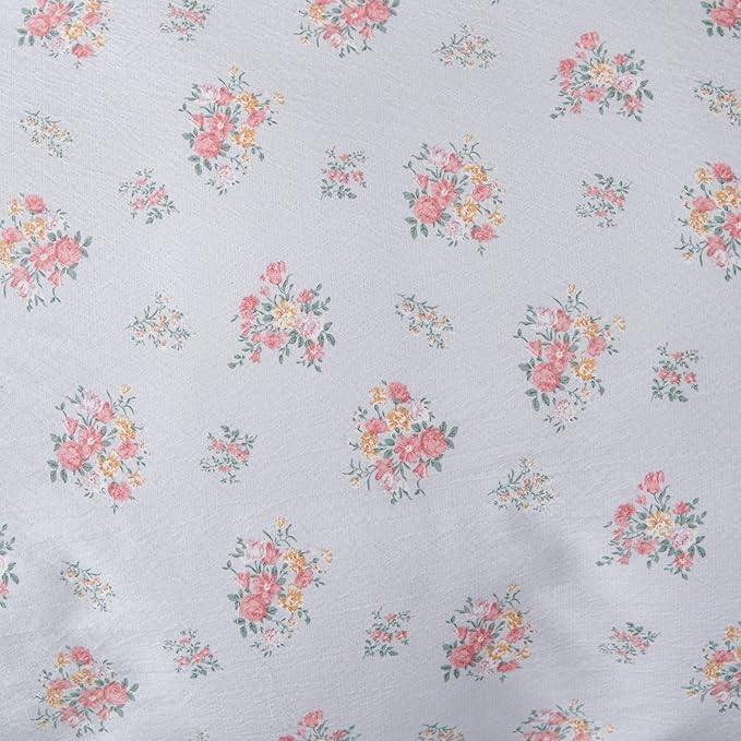 King Comforter Set Floral 3 Pieces Soft Cute Floral Bedding Comforter Lightweight Blue Garden Style Floral Botanical Comforter Set for All Seasons 1 Comforter and 2 Pillowcases