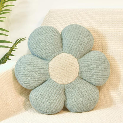 Sage Green Decorative Throw Pillows Flower Daisy Shaped Pillow 16" Soft Floor Cushion for Couch Bed Chair Girls Room Bedroom Decor Aesthetic (1, Sage Green, 16 Inch)
