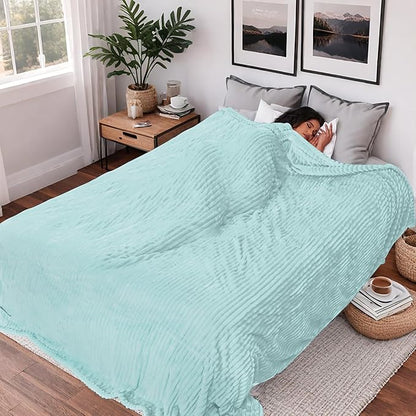 Heated Blanket Electric Blanket Queen Size 84''x90'' with 10 Heating Levels, 1-12 Hour Auto Shut Off, Machine Washable, Dual Controller Soft Warming Blanket for Couch, Bed, Office - Pale Green