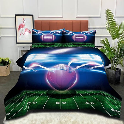 Tailor Shop Football Boys Comforter Sets Queen Size,Football Bedding Sets for Boys Kids Teens with 2 Pillowcase……