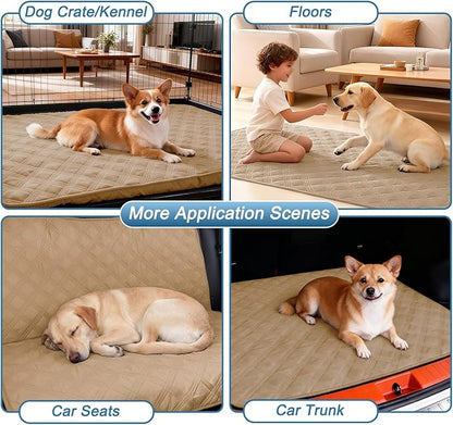 hyha Waterproof Dog Blanket, Reversible Pet Bed Blanket, Soft Sofa Couch Cover for Dogs Washable, Waterproof Pet Couch Covers for Sofa Puppy Cats Furniture Protector(40"x70", Camel/Beige)