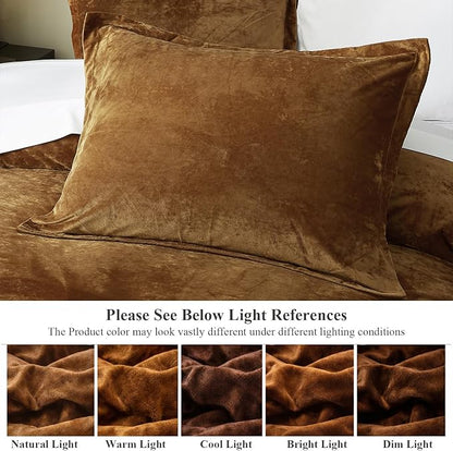 Ivellow Crushed Velvet Comforter Set Queen Lightweight Comforter 5pcs Ultra Soft Breathable Bedding Set Luxury Cozy Flannel Comforter Queen Size (1 Comforter,2 Pillow Shams, 2 Euro Shams)