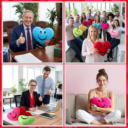 Novabright 6 Pcs Valentines Day Heart Pillows 12", Love Heart Shaped Pillow Plush Throw Pillow, Cute Colourful Pillows for Gifts Valentines Day Living Room Bedroom Decor
