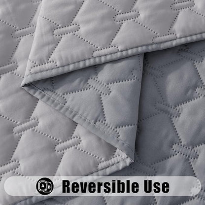 Smiry Waterproof Dog Bed Cover Blanket, Soft Reversible Pet Blanket, Washable Leakproof Cats Dogs Couch Cover for Sofa, Couch, Furniture (82x120 Inch, Grey/Light Grey)