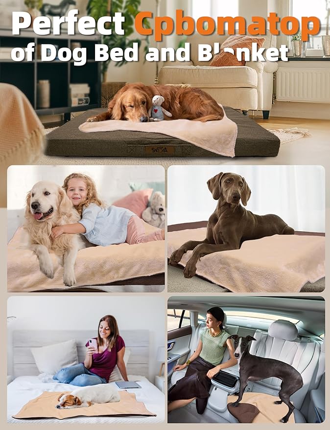 Sytopia Indestructible 36 Inch Orthopedic Waterproof Dog Crate Bed chew Proof for Large Dogs, Removable Washable Cover, Egg Crate Foam Mat, Suitable for Dogs Up to 60 Lbs, Brown