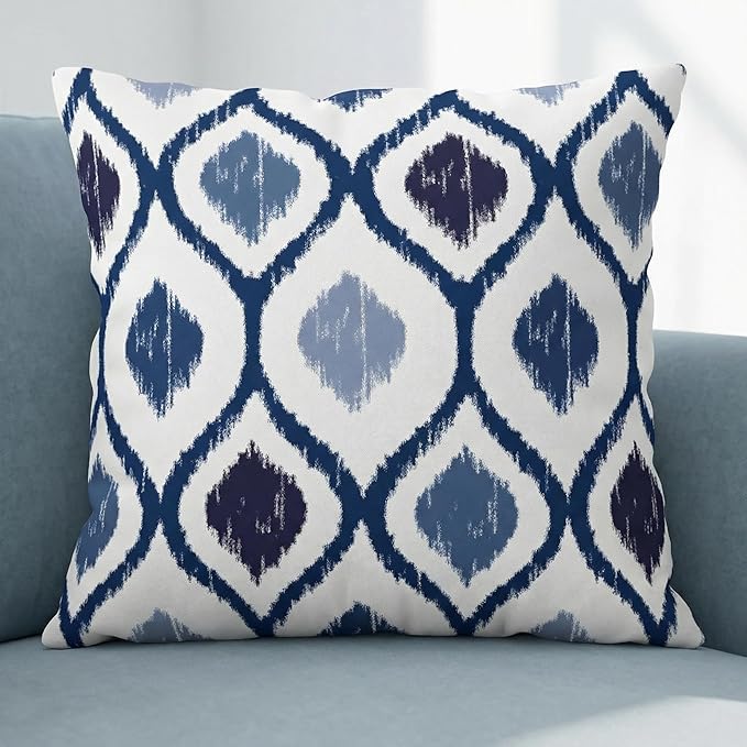 Americanflat 20x20 Throw Pillow with Sewn-in Insert - All-in-One Decorative Pillows - No Cover Needed - Soft and Durable Cushion for Bed or Sofa - Polyester - Blue
