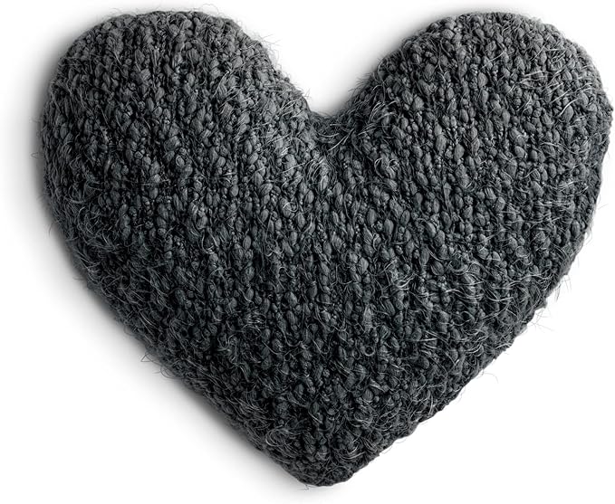 DEMDACO Charcoal Grey Giving Heart 11 x 10 Plush Polyester Decorative Throw Pillow
