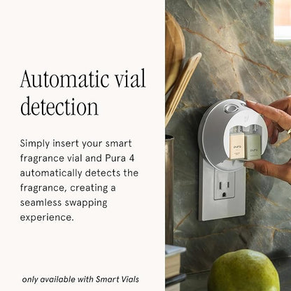 Pura - Smart Home Fragrance Device Starter Set - Pura 4 - Scent Diffuser for Home - Includes Fragrance Aroma Diffuser - Square Box, Pacific Aqua and Linens & Surf Scent Refills