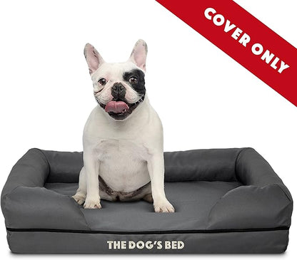The Dog’s Bed Replacement Outer Cover, Oxford Fabric, Grey with Black Trim, Small