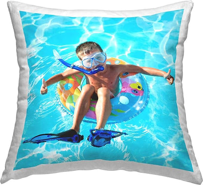 Personalized Throw Pillow – Custom White Square Indoor Cushion 18x18 – Add Your Text – Stupell Industries – Made in USA Home Décor