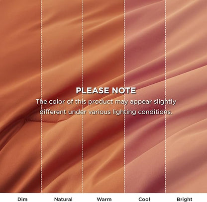 Bedsure Full Size Comforter Set - 7 Pieces Burnt Orange Full Bedding Set for All Seasons, Boho Contrasting Design Bed in a Bag with Comforter, Sheets, Pillowcases & Shams