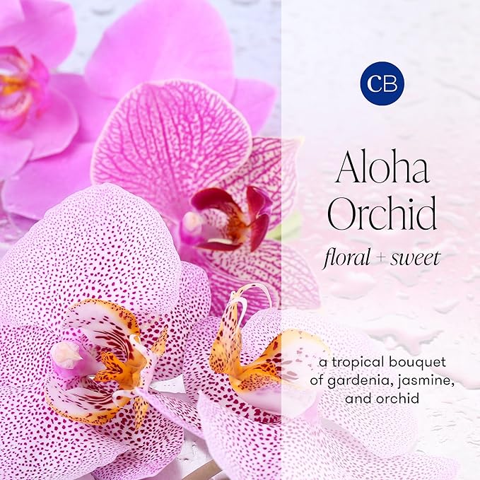 Capri Blue Aloha Orchid Reed Diffuser Set - Includes Reed Diffuser Sticks, Fragrance Oil, and Glass Bottle - Luxury Scented Room Fresheners - Cobalt Blue (8 fl oz)