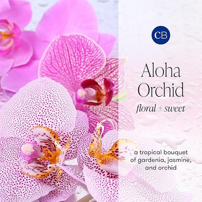 Capri Blue Modern Marble Reed Diffuser Set - Includes Reed Diffuser Sticks, Scented Oil & Glass Bottle - Luxury Scents for Bedroom Decor & Bathroom Air Freshener - Aloha Orchid (5.7 fl oz)