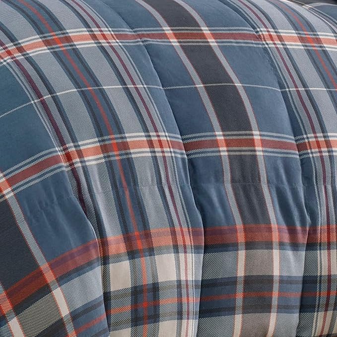 Eddie Bauer - King Comforter Set, Reversible Down Alt Bedding with Matching Shams, Luxurious Bedding Set for Colder Months (Shasta Lake Navy, King)