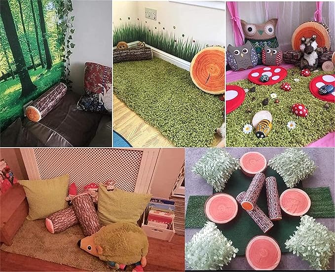 Natural Wood Design Tree Trunk Log Cushion Soft Chair Cushion Pillows Gift Home Sofa Cushion (style2)