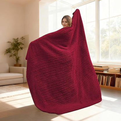 Electric Heated Blanket Full Size 72"×84" with 9 Heating Levels & 1-10Hs Auto Off，Double Sided Plush Sherpa, Energy Efficient, Machine Washable, for Couch & Bed, Red