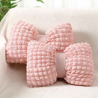 Novabright 2 Pcs Bow Pillow, 13 x 14" Bow Shaped Coquette Throw Pillow, Cushion Soft Home Decorative for Bedroom Sofa Couch Living Room(Pink)