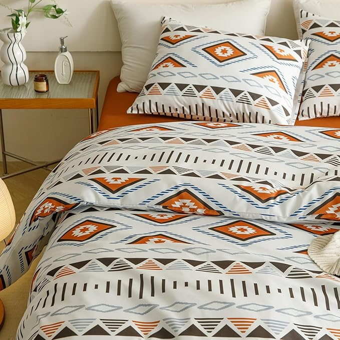 Cottonight Aztec Comforter Set King Beige and Khaki Western Bedding Comforter Set King Bohemian Women Men Farmhouse Blanket Quilts Tribal Rustic Navajo Bedding Comforter King Size