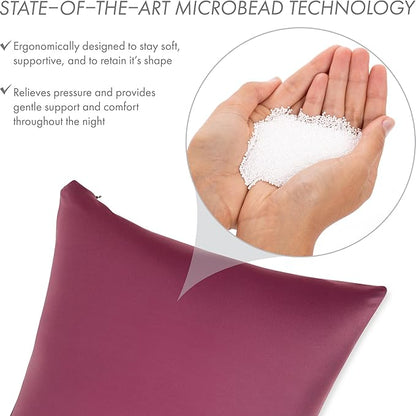 PILLOWY 12x20 Throw Pillowcase (Cover Only) -85/15 Nylon, Spandex -Luxurious, Silky, Stretchy & Soft - 1Pcs Solid Color -A Perfect Choice for Couch Chairs Sofa Bed Adult/Kids Bedroom, Burgundy-Merlot