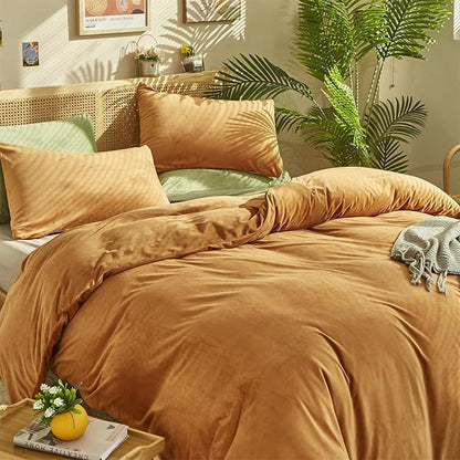 Pureant Pumpkin Comforter Set Twin Burnt Orange Velvet Bedding Comforters Women Girls Solid Terracotta Aesthetic Flannel Quilts Soft Warm Light Caramel Plush Blanket Sherpa Luxury Shaggy Cinnamon Bed