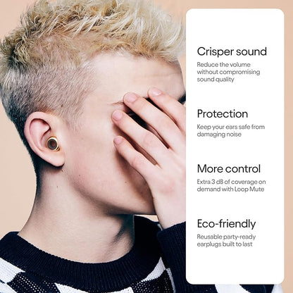 Loop Experience 2 Plus Ear Plugs – Stylish Certified Hearing Protection for Concerts & Festivals, Live Events, Sports, DJs & Nightlife – 17dB Noise Reduction, (High-Fidelity) + Mute for extra coverage