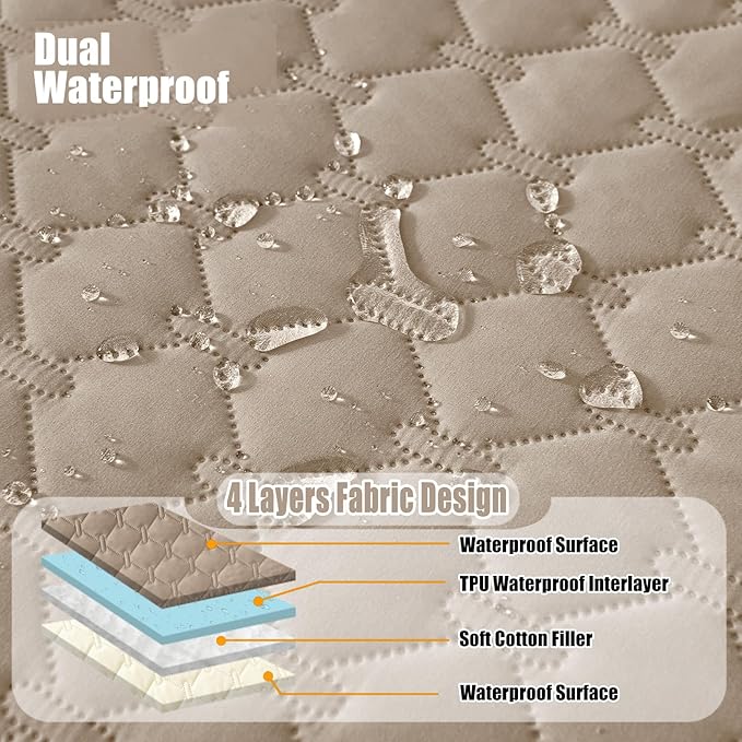 Smiry Waterproof Dog Bed Cover Blanket, Soft Reversible Pet Blanket, Washable Leakproof Cats Dogs Couch Cover for Sofa, Couch, Furniture (30x70 Inch, Taupe/Beige)