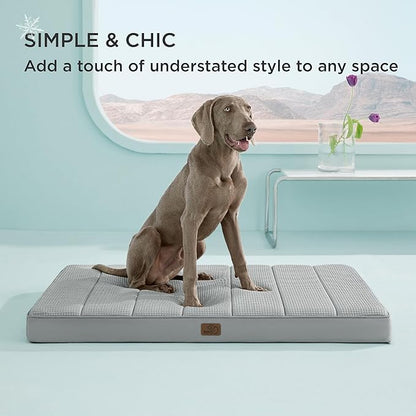 Bedsure Cooling Dog Bed for Crate - Extra Large Comfy Flat Puppy Beds with Removable Washable Cover, Orthopedic Egg Crate Foam Pet Mat, Suitable for Pet Up to 90 lbs