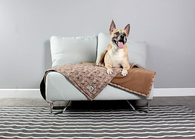 Molly Mutt Pet Blanket, 100% Cotton Canvas Top with Fleece Underside, Machine Washable, Durable and Comfortable, for Dogs and Cats, Ideal for Sofa, Couch, and Cars, No Harmful Chemicals, 52"x72"