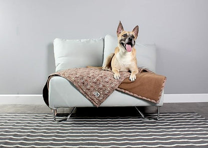 Molly Mutt Pet Blanket, 100% Cotton Canvas Top with Fleece Underside, Machine Washable, Durable and Comfortable, for Dogs and Cats, Ideal for Sofa, Couch, and Cars, No Harmful Chemicals, 52"x72"