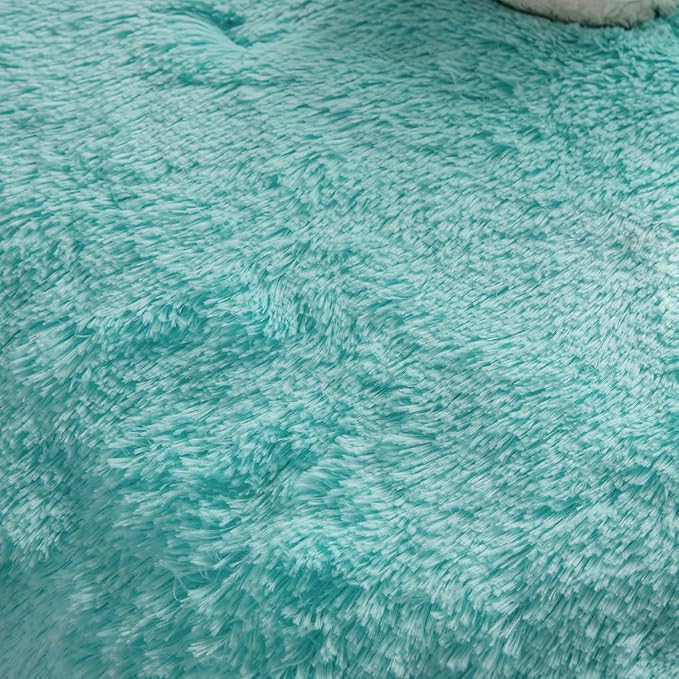 chovy Faux Fur Plush Sky Blue Comforter Sets Twin - Ultra Soft Shaggy Flannel Velvet Fluffy Fuzzy 3PC Bedding Set （Comforter x 1 Pillowcases x 2）