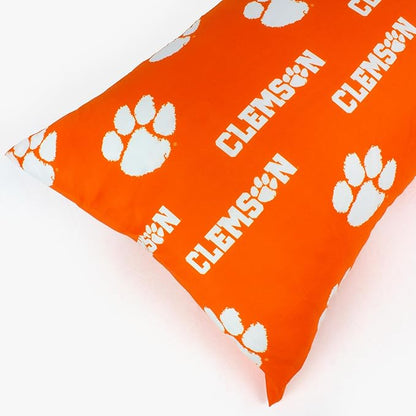 College Covers Everything Comfy Clemson Tigers Pillowcase, Body Pillow, 20" x 60", Includes 1 Pillowcase