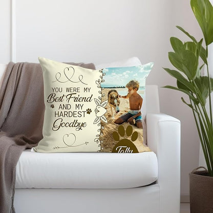 Ships Next Day, Made in USA - Personalized Pet Memorial Pillow for Cats & Dogs - Memorial Gift for Loss of Dog - Pet Memorial Gift - Sympathy Gifts - Dog Remembrance Pillow - Unique Keepsake v4(16x16)