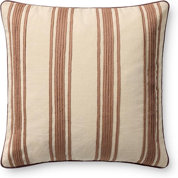 Loloi Chris Loves Julia Verona Collection PCJ0033 Chestnut 18'' x 18'' Cover w/Down Pillow