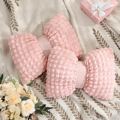 Novabright 2 Pcs Bow Pillow, 13 x 14" Bow Shaped Coquette Throw Pillow, Cushion Soft Home Decorative for Bedroom Sofa Couch Living Room(Pink)
