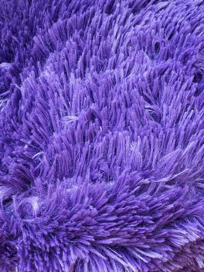 Super Soft Faux Fur Throw Pillow, 12" Diameter Throw Pillow (Purple)