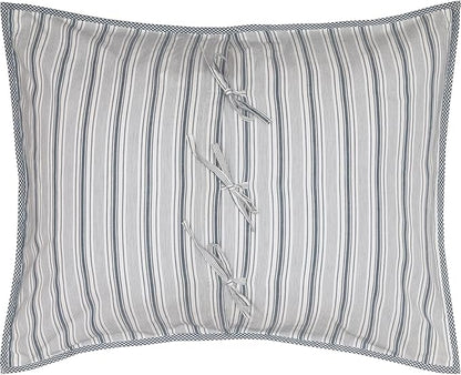 VHC Brands Sawyer Mill™ Patchwork Chambray Cotton Farmhouse Standard Bedding Accessory, Sham 21x27, Blue Denim