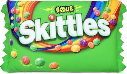 iscream Sour Skittles Package Photoreal Print 12" x 7" Microbead Mini Accent Pillow